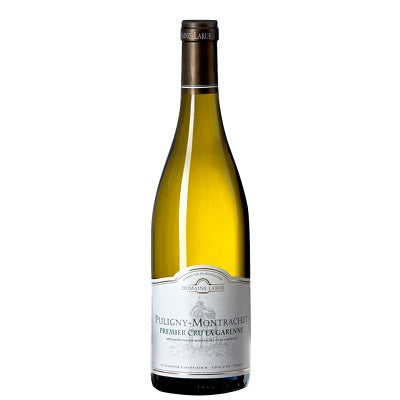 A bottle of Domaine Larue Puligny Montrachet Premier Cru La Garenne, available at our Palm Springs wine store, Perry's.