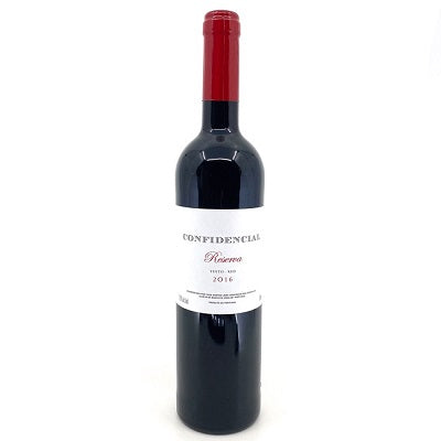 A bottle of Confidencial red blend, available at our Palm Springs wine store, Perry's,