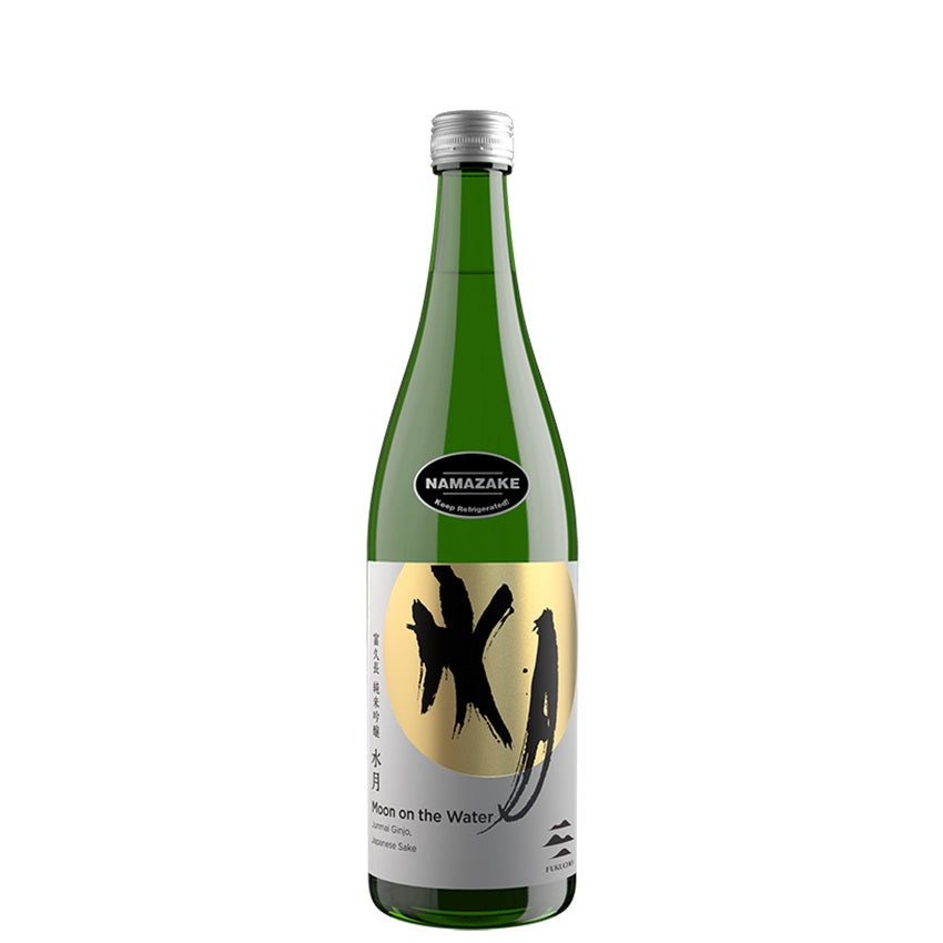 A bottle of Moon on the Water Sake, available at our Palm Springs liquor store, Perry's.