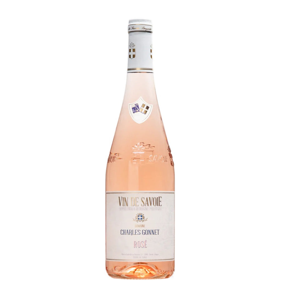 A bottle of Charles Gonnet Vin de Savoie Rosé wine at Perry's Palm Springs