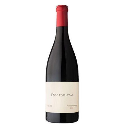 A bottle of Occidental Pinot Noir, available at our Palm Springs wine store, Perry's.