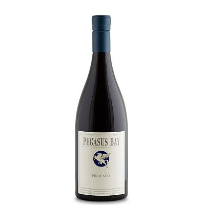 A bottle of Pegasus Bay Pinot Noir, available at our Palm Springs wine store, Perry's.