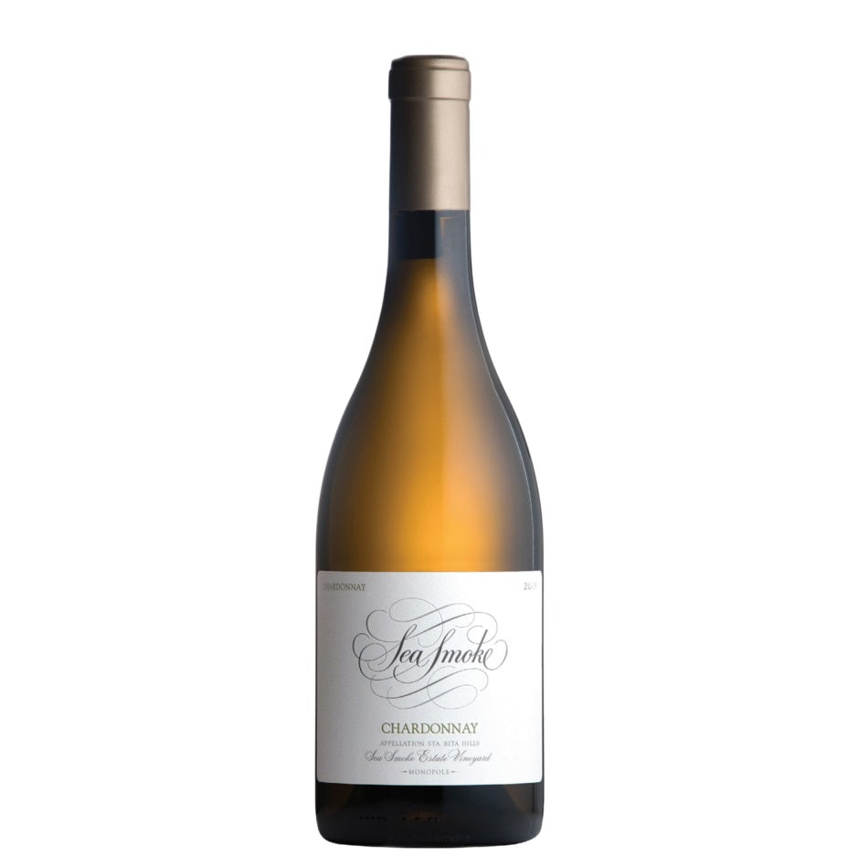 A bottle of Sea Smoke Chardonnay, available at our Palm Springs wine store, Perry's.