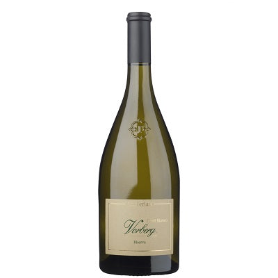 A bottle of Vorberg Pinot Bianco, available at our Palm Springs wine store, Perry's.