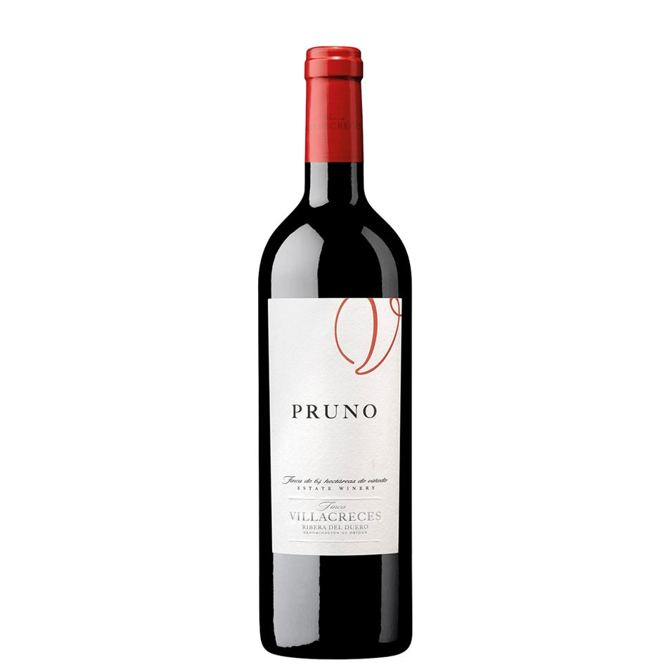 Red wine bottle with a white label on a white background at Perry's Palm Springs
